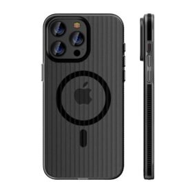 iPhone 15 Pro Max Line Magsafe Kapak - Siyah-(5796)