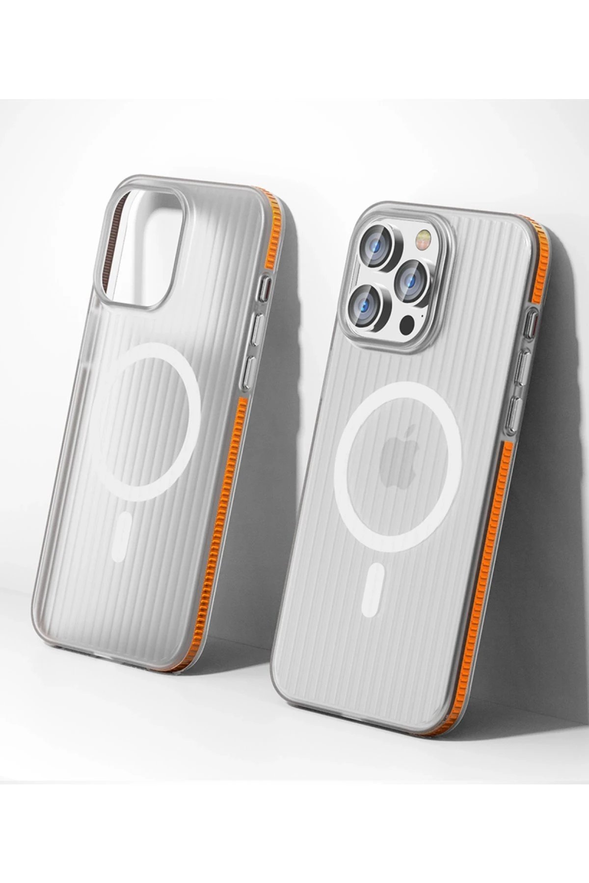 iPhone 15 Pro Max Line Magsafe Kapak - Turuncu-(5796) - Görsel 2