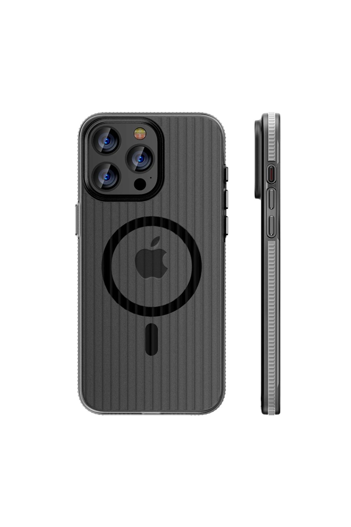 iPhone 14 Pro Max Line Magsafe Kapak - Gri-(5796)