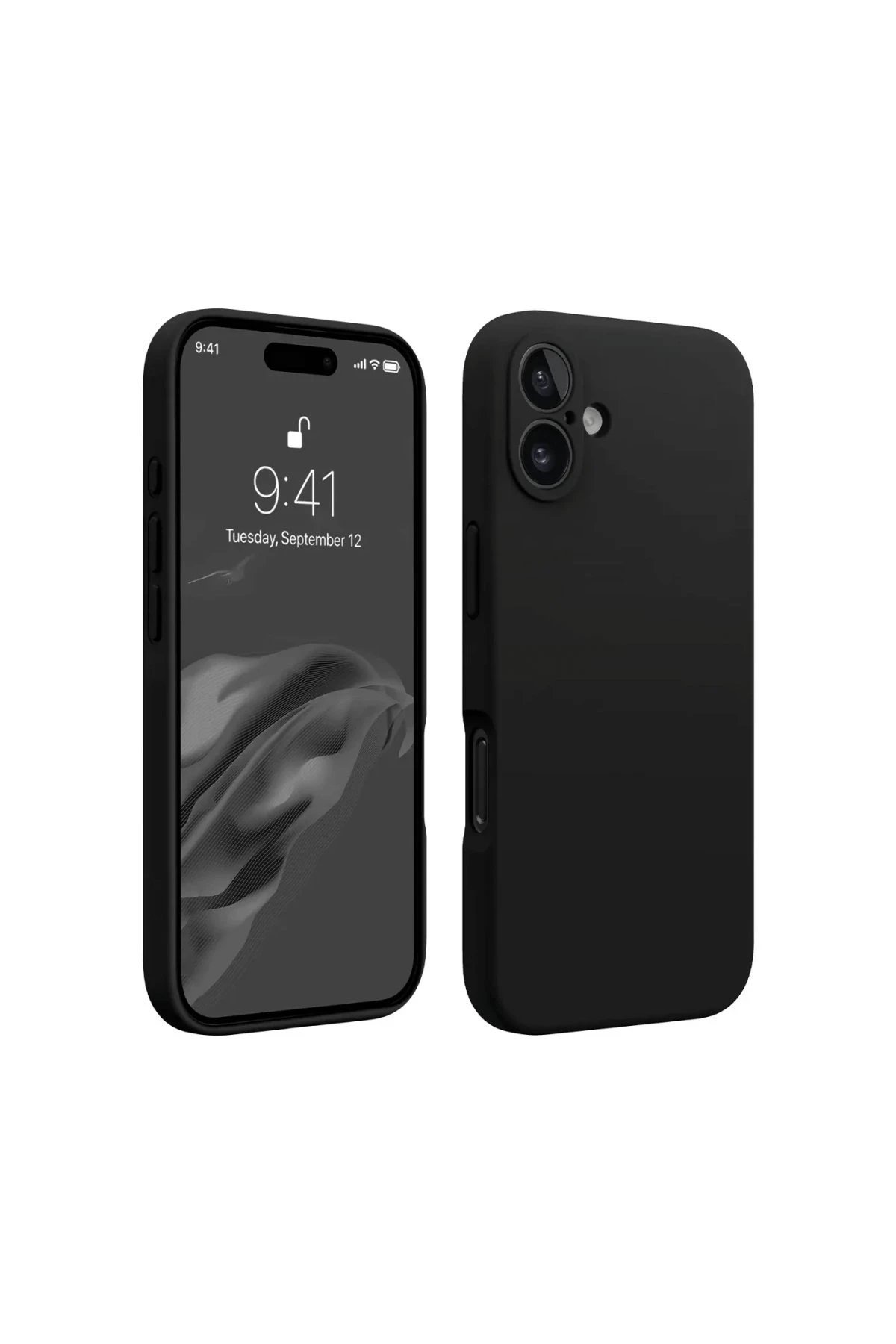 iPhone 16 Plus Kılıf First Silikon - Siyah-(5796)