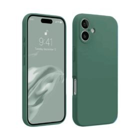 iPhone 16 Plus Kılıf First Silikon - Koyu Yeşil-(5796)