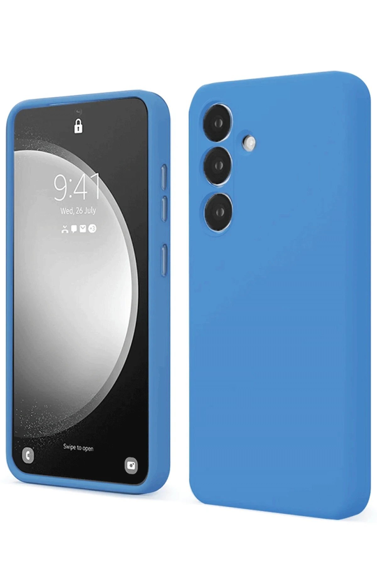 Samsung Galaxy S24 FE Kılıf First Silikon - Mavi-(5796)