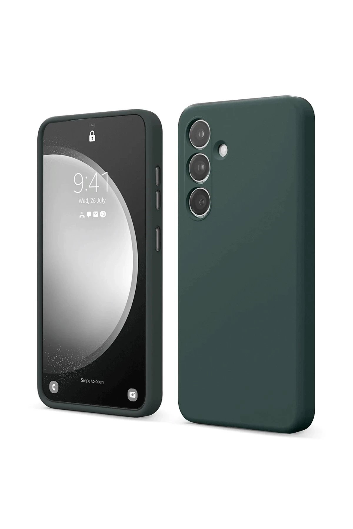 Samsung Galaxy S24 FE Kılıf First Silikon - Koyu Yeşil-(5796)