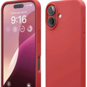 iPhone 16 Kılıf Nano içi Kadife Silikon - Kırmızı-(5796)