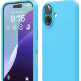 iPhone 16 Kılıf Nano içi Kadife Silikon - Mavi-(5796)