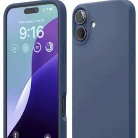 iPhone 16 Kılıf Nano içi Kadife Silikon - Lacivert-(5796)