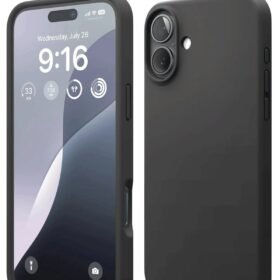 iPhone 16 Plus Kılıf Nano içi Kadife Silikon - Siyah-(5796)