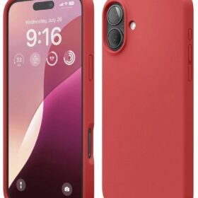 iPhone 16 Plus Kılıf Nano içi Kadife Silikon - Kırmızı-(5796)