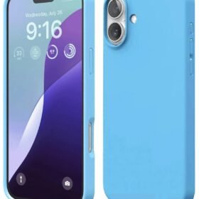 iPhone 16 Plus Kılıf Nano içi Kadife Silikon - Mavi-(5796)