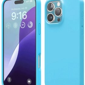 iPhone 16 Pro Max Kılıf Nano içi Kadife Silikon - Mavi-(5796)