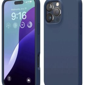 iPhone 16 Pro Max Kılıf Nano içi Kadife Silikon - Lacivert-(5796)