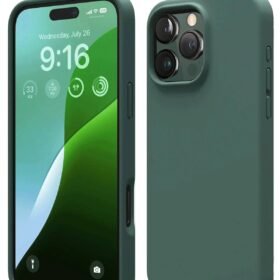 iPhone 16 Pro Max Kılıf Nano içi Kadife Silikon - Koyu Yeşil-(5796)