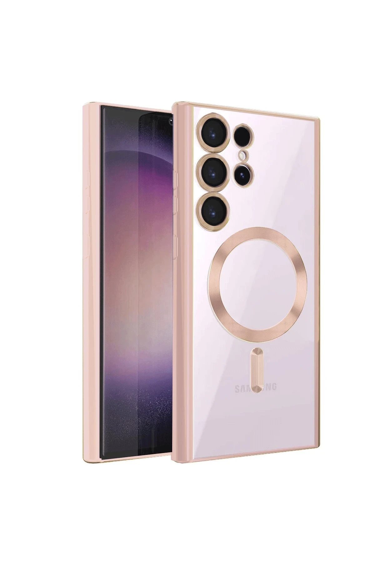 Samsung Galaxy S24 Ultra Kılıf Kross Magneticsafe Kapak - Rose-(5796)