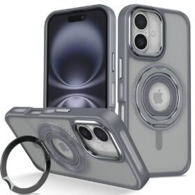 iPhone 16 Banza Magsafe Standlı Kapak - Titan Gri-(5796)