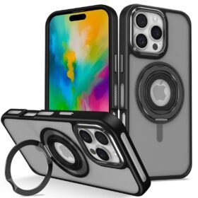 iPhone 16 Pro Banza Magsafe Standlı Kapak - Siyah-(5796)