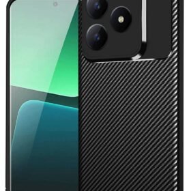 Realme C61 Kılıf Auto Focus Karbon Kapak - Siyah-(5796)