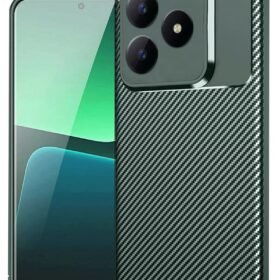 Realme C61 Kılıf Auto Focus Karbon Kapak - Koyu Yeşil-(5796)