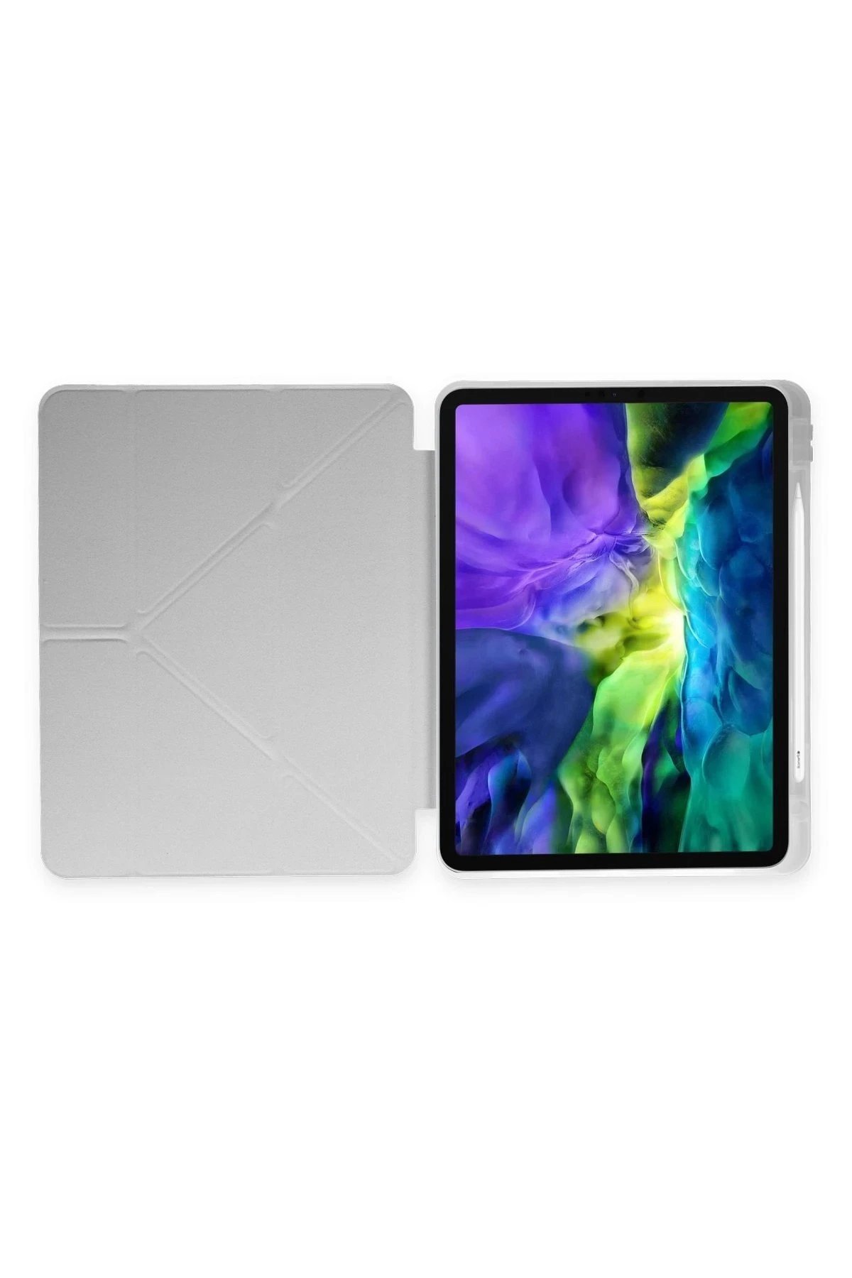 iPad Pro 11 (2024) Kılıf Kalemlikli Mars Tablet Kılıfı - Gri-(5796) - Görsel 2