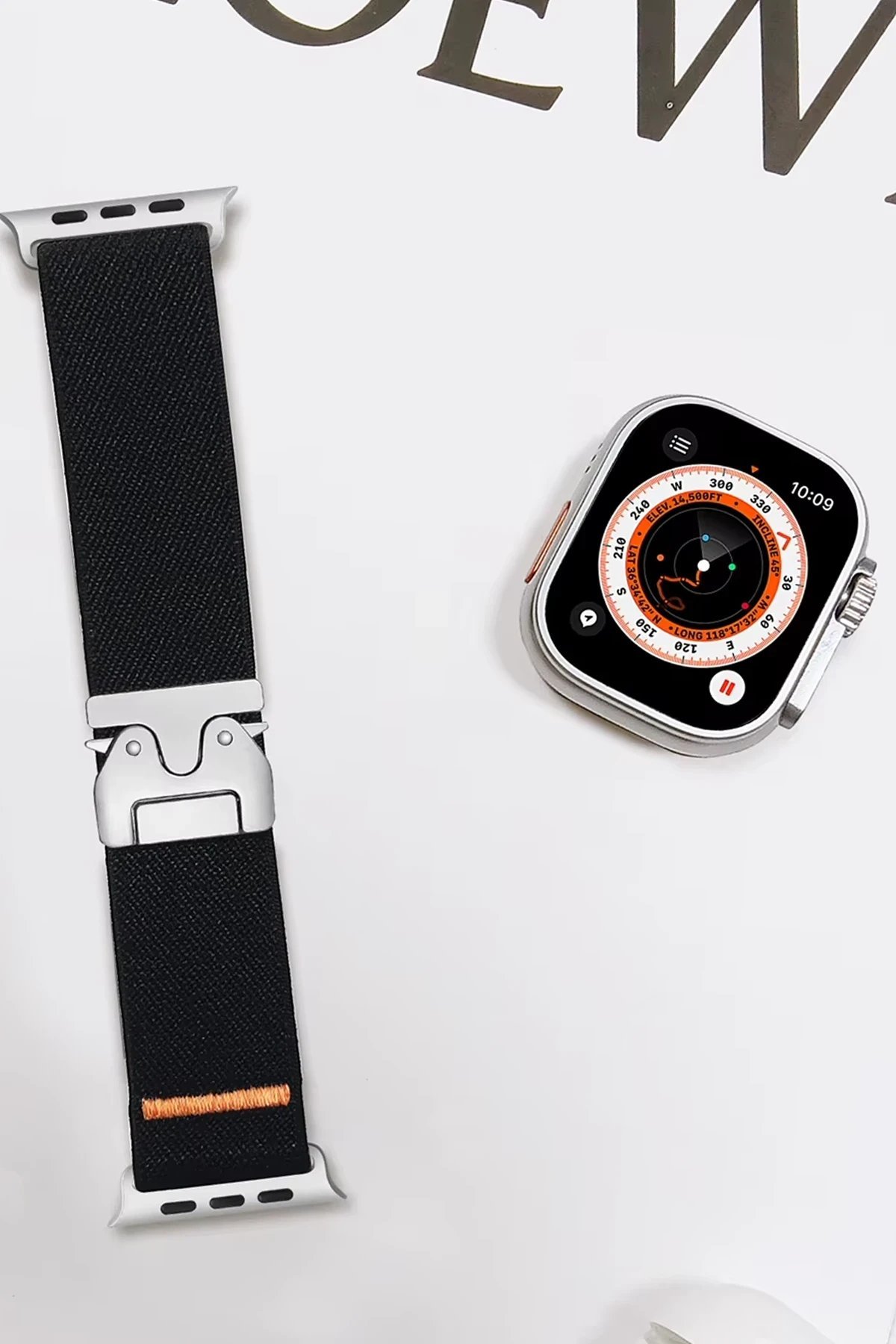 Apple Watch 42mm Forest Kumaş Kordon - Siyah-(5796) - Görsel 2
