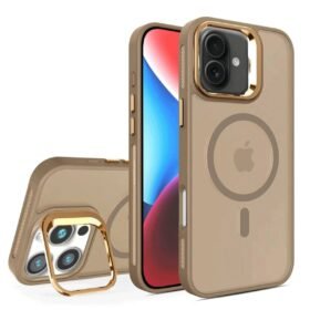 iPhone 16 Plus Flet Lens Magsafe Kapak - Gold-(5796)