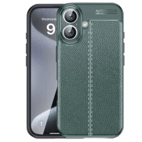 iPhone 16 Plus Kılıf Auto Focus Kapak - Koyu Yeşil-(5796)