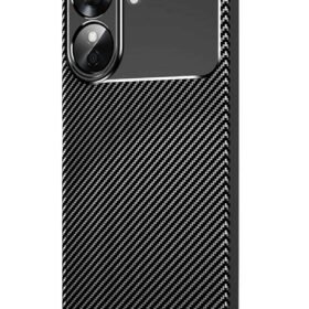 Realme Note 60 Kılıf Auto Focus Karbon Kapak - Siyah-(5796)