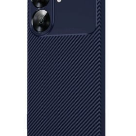 Realme Note 60 Kılıf Auto Focus Karbon Kapak - Lacivert-(5796)