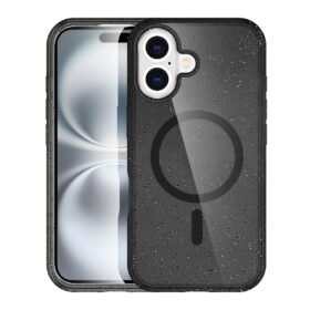 iPhone 16 Plus Kılıf Star Magsafe Kapak - Siyah-(5796)