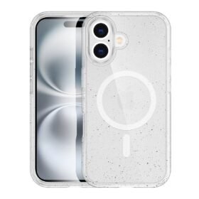 iPhone 16 Plus Kılıf Star Magsafe Kapak - Şeffaf-(5796)