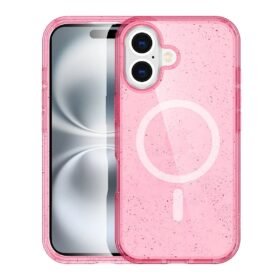 iPhone 16 Plus Kılıf Star Magsafe Kapak - Pembe-(5796)