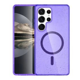 Samsung Galaxy S23 Ultra Kılıf Glow Magsafe Kapak - Mor-(5796)