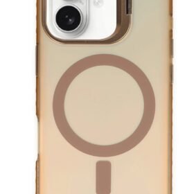iPhone 16 Plus Kılıf Primera Magsafe Standlı Kapak - Gold-(5796)