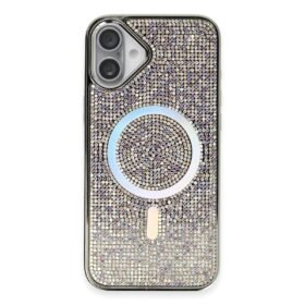 iPhone 16 Plus Kılıf Diamond Magsafe Kapak - Rainbow-(5796)