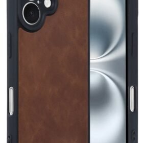 iPhone 16 Kılıf Aras Deri Kapak - Taba-(5796)