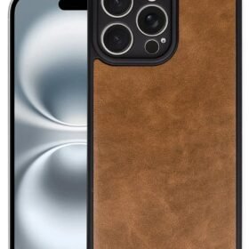 iPhone 16 Pro Kılıf Aras Deri Kapak - Taba-(5796)