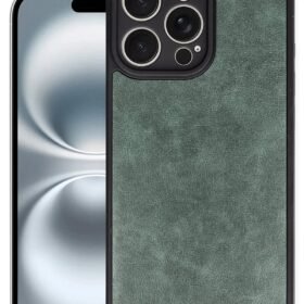 iPhone 16 Pro Max Kılıf Aras Deri Kapak - Koyu Yeşil-(5796)