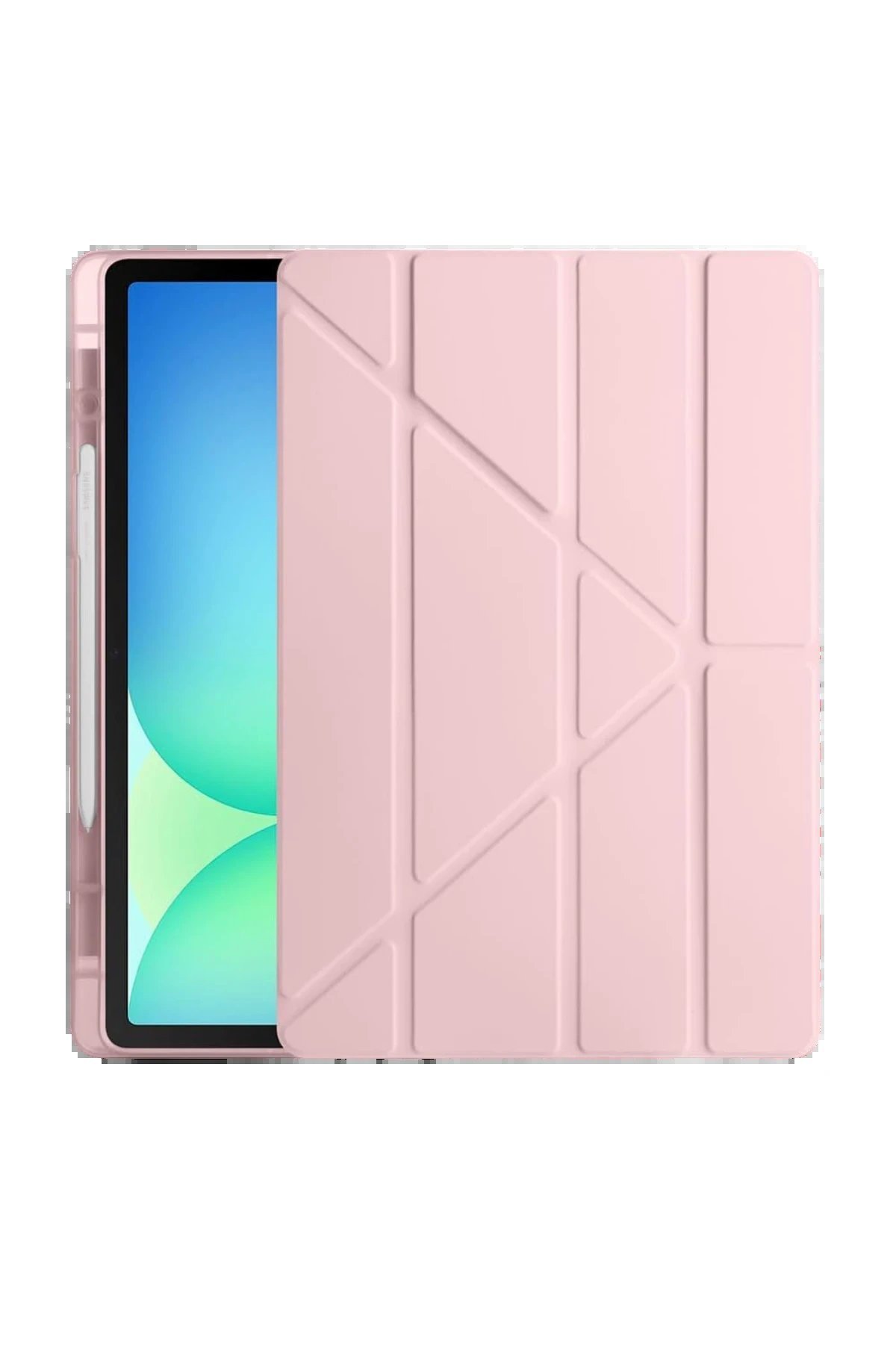 iPad Pro 13 (2024) Kılıf Kalemlikli Hugo Tablet Kılıfı - Rose Gold-(5796) - Görsel 3