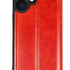 iPhone 16 Kılıf Flip Cover - Kırmızı-(5796)