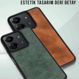 Xiaomi Redmi 14C Kılıf Aras Deri Kapak - Taba-(5796)