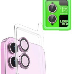 iPhone 16 Plus Raze Metal Kamera Lens - Pembe-(5796)