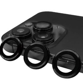 iPhone 15 Pro Raze Metal Kamera Lens - Siyah-(5796)