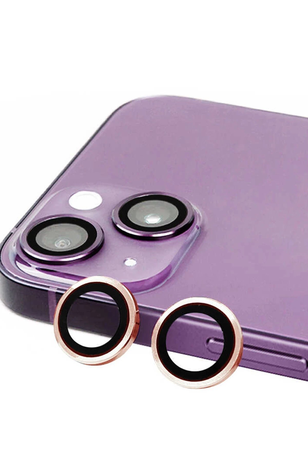 iPhone 15 Raze Metal Kamera Lens - Pembe-(5796)