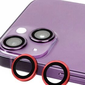 iPhone 14 Raze Metal Kamera Lens - Kırmızı-(5796)