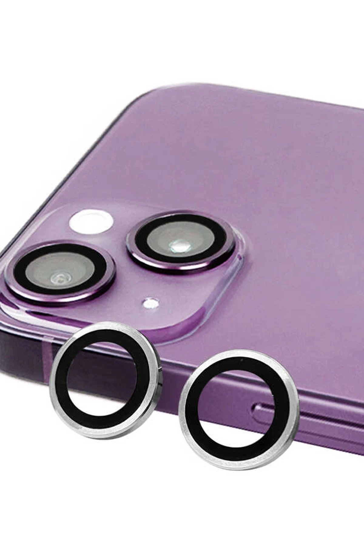 iPhone 14 Plus Raze Metal Kamera Lens - Gümüş-(5796)