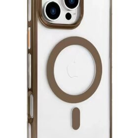 iPhone 16 Pro Gleam PC Sert Magsafe Kılıf - Kahverengi-(5796)