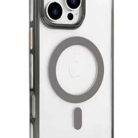 iPhone 16 Pro Max Gleam PC Sert Magsafe Kılıf - Titan Gri-(5796)