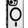 iPhone 16 Pro Max Gleam PC Sert Magsafe Kılıf - Şeffaf-Siyah-(5796)