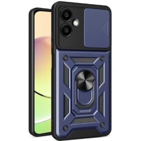 Samsung Galaxy A06 Kılıf Pars Lens Yüzüklü Silikon - Lacivert-(5796)