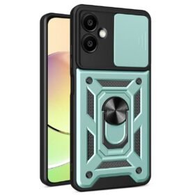 Samsung Galaxy A06 Kılıf Pars Lens Yüzüklü Silikon - Yeşil-(5796)