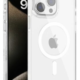 iPhone 15 Pro Gleam PC Sert Magsafe Kılıf - Şeffaf-(5796)